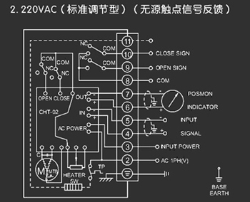 220VAC標準調節型<a href='http://m.ayhoo.com.cn/Product/diefa/diandongdiefa/' target='_blank'>電動<a href='http://m.ayhoo.com.cn/Product/diefa/' target='_blank'>蝶閥</a></a>接線圖（