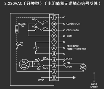 220VAC開關型<a href='http://m.ayhoo.com.cn/Product/diefa/diandongdiefa/' target='_blank'>電動<a href='http://m.ayhoo.com.cn/Product/diefa/' target='_blank'>蝶閥</a></a>接線圖